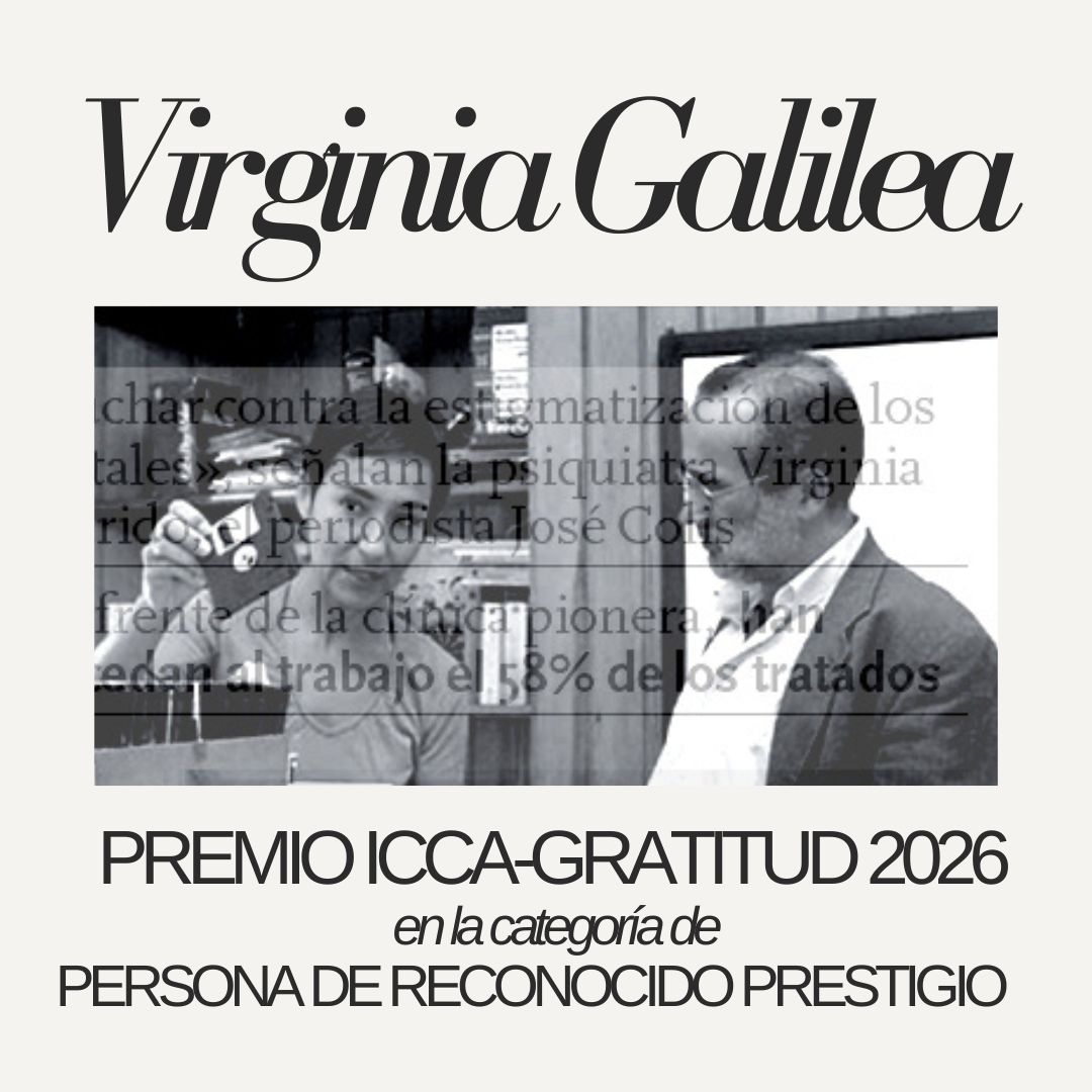 Virginia Galilea Premio ICCA-Gratitud 2026 en la categoría de Persona de Reconocido Prestigio